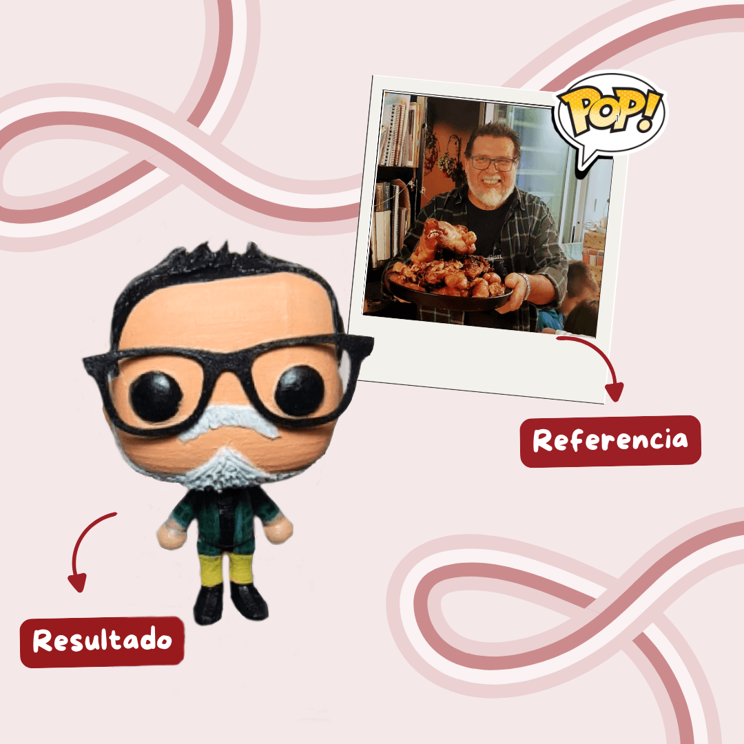 Figura 3D pintada a mano — ejemplo